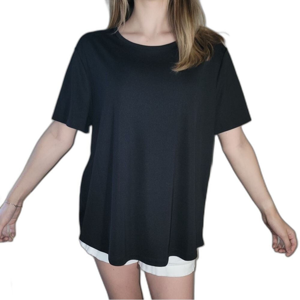 Westbound Womens Black Size XL Extra Large Short Sleeve Top Blouse